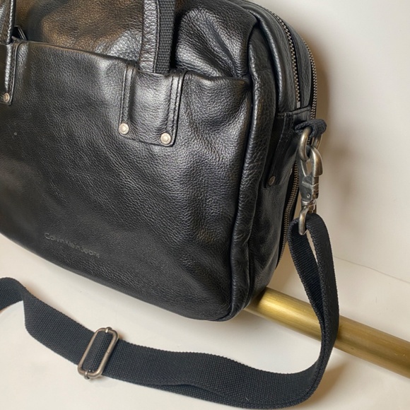 Calvin Klein Black Soft Leather Briefcase - Picture 3 of 13